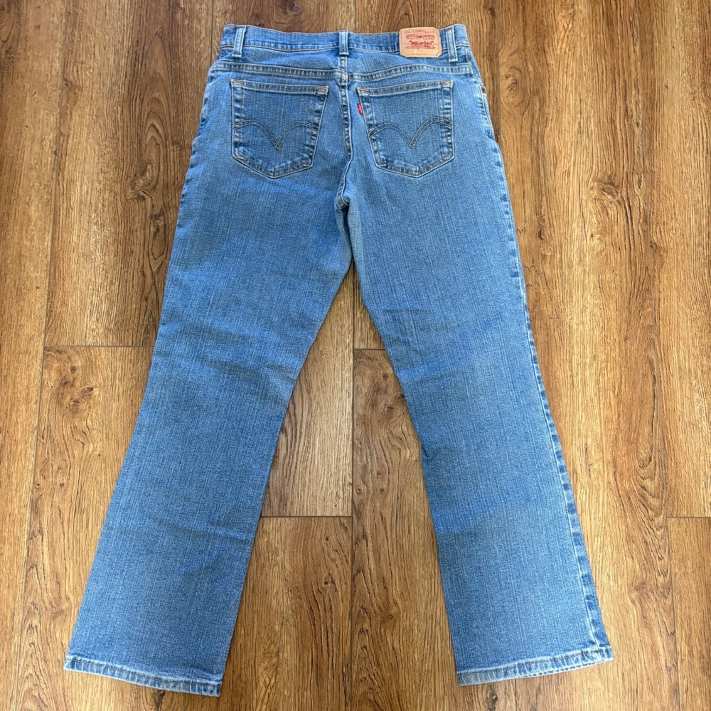 Levis 550 Relaxed Boot Cut Jeans Womens 12 M Blue Denim Stretch VTG y2k western